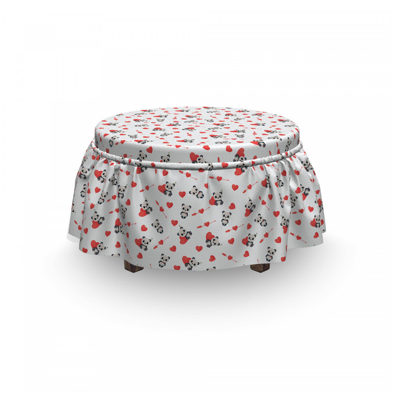 Ensemble de housse pour repose-pieds à coussins carrés 2 pièces love panda