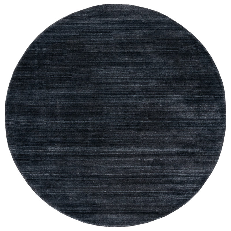 Tapis anthracite tissé à la main Mcelroy, Rond 6 pi