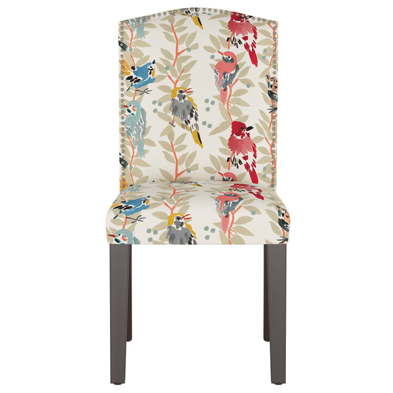 Chaise en coton Azzurro, Bois noir, Vigne multicolore Avery
