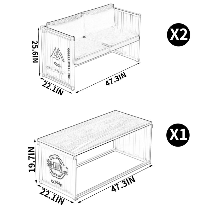 Ensemble de salle à manger rectangulaire L 47,3 po x l 22,1 po Kallai, Vert