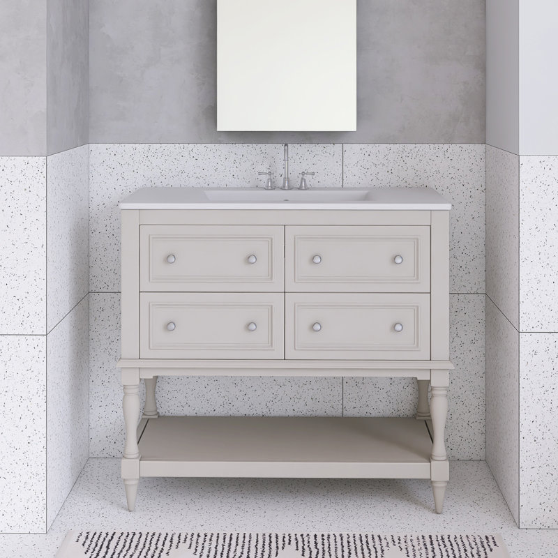 Ensemble de meuble-lavabo 36 po avec lavabo, Beige