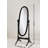 Traditional Queen Anna Style Wood Floor Cheval Mirror, Silver Finish