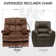 Rowrenia 39.8" Wide Oversized Recliner Manual Recliner Adults Soft Overstuffed Arms And Back,velvet Recliner Chair (set Of 2)