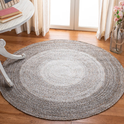 Round Mateo Solid Colour Hand Woven Area Rug