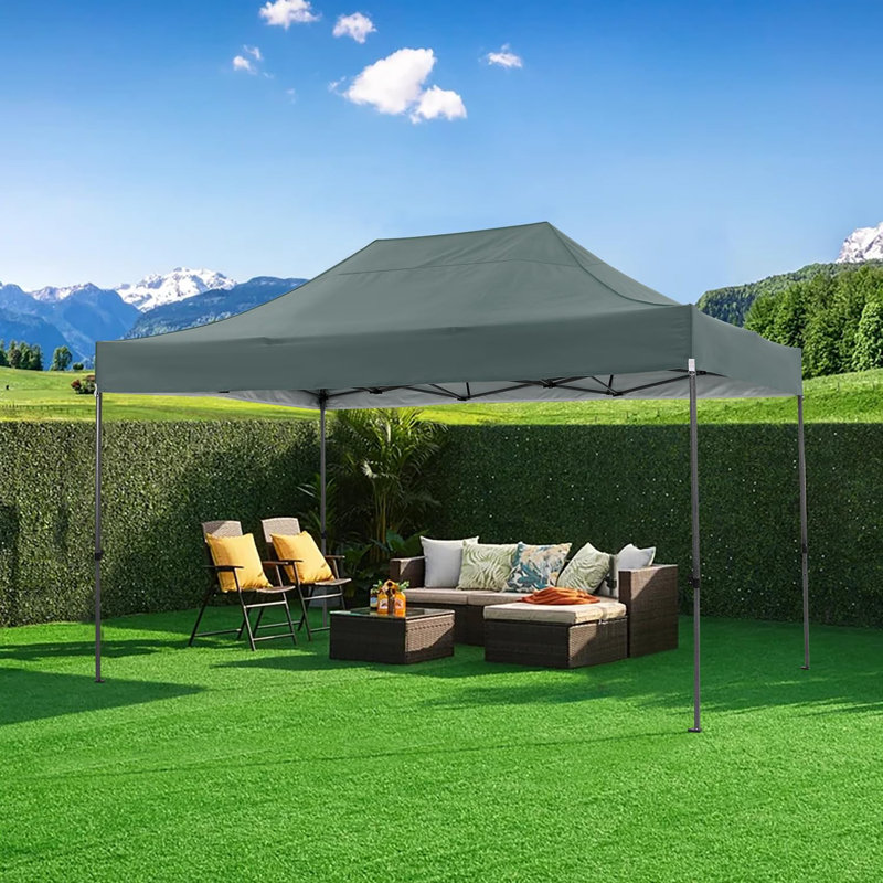 Canopy 10x15 Pop up Canopy Commercial Heavy Duty Canopy Tent Ez Pop Up Canopy Tent Wedding Party Tent, Gray