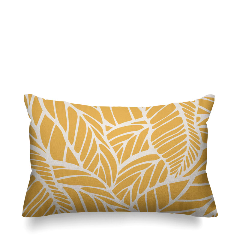 Housse et insert de coussin extérieur d'extérieur, Jaune, 14 po x 20 po, Rectangle