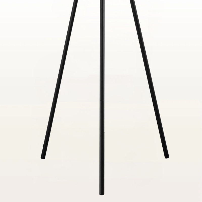 Liese 63"H Floor Lamp, Black Metal & Ivory / Cream Shade