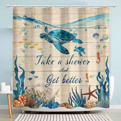 Funny Shower Curtain With 12 Hooks