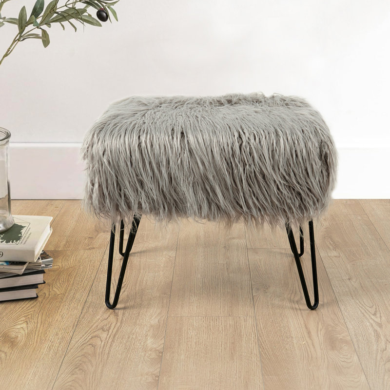Keilia Upholstered Ottoman, Grey
