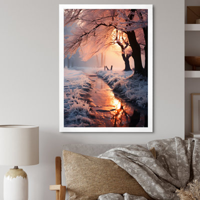 «Winter Peach Tree On Frosty Morning II», reproduction d'art sur toile