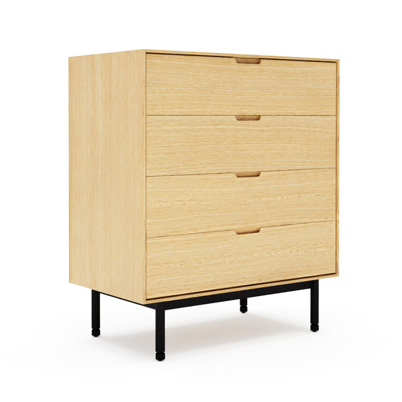 Munro 4 Drawer Dresser, White Oak