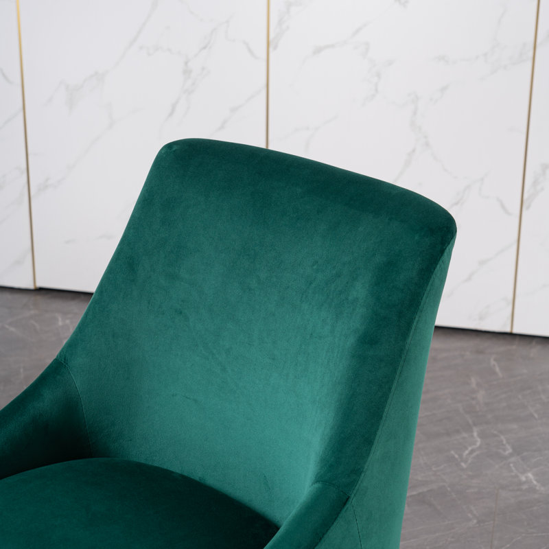 Chaise rembourrée en velours Ceilean, Vert