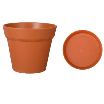 Paquet de 54 pots de plantes en plastique 4 po avec trou de drainage et soucoupe en terre cuite