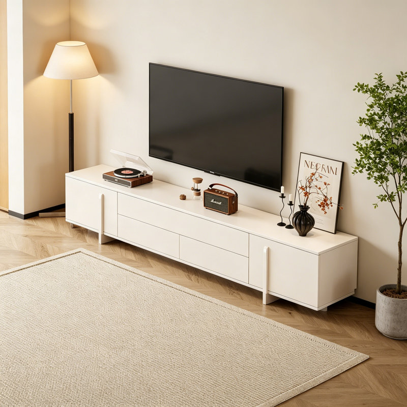 Meuble télé moderne, simple et tendance, Blanc