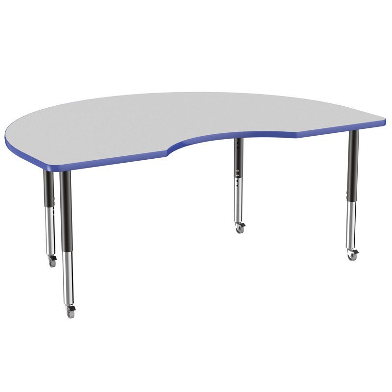Table d'activité 48 "x 72" avec moulures en T et pieds réglables, Gris/Bleu/Noir, Super