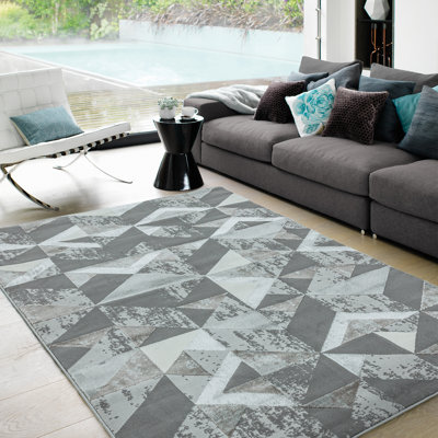 Agirta Flag Geo Grey Silver Area Rug