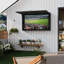 Meuble télé 55 po, boîtier en bois massif résistant aux intempéries avec support réglable 4D, porte pliante et housse anti-poussière - Convient aux téléviseurs de 44 à 55 po pour patio, terrasse ou cour arrière-124889943