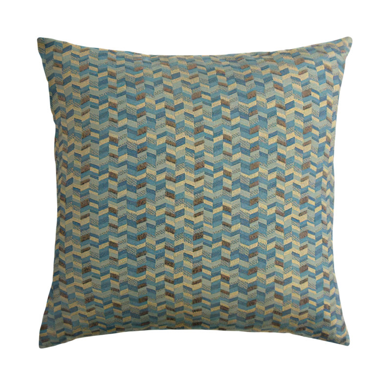 Chevron Feather Reversible Throw Pillow, Marine