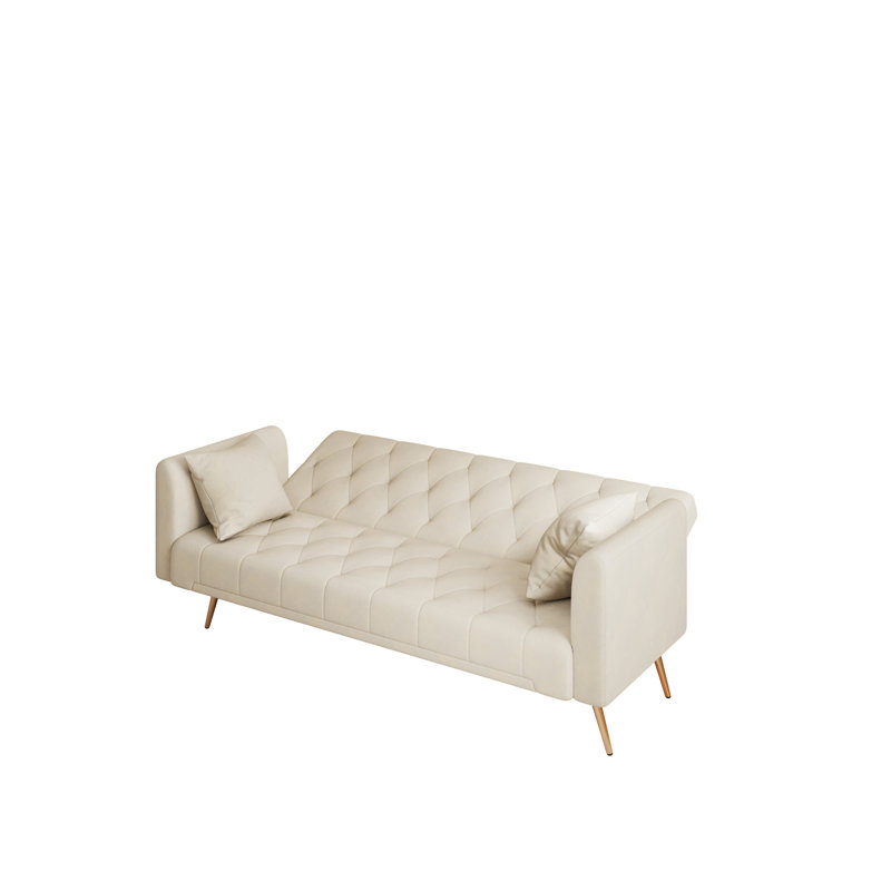 71 Inch Convertible Love Seat Sofa, Beige