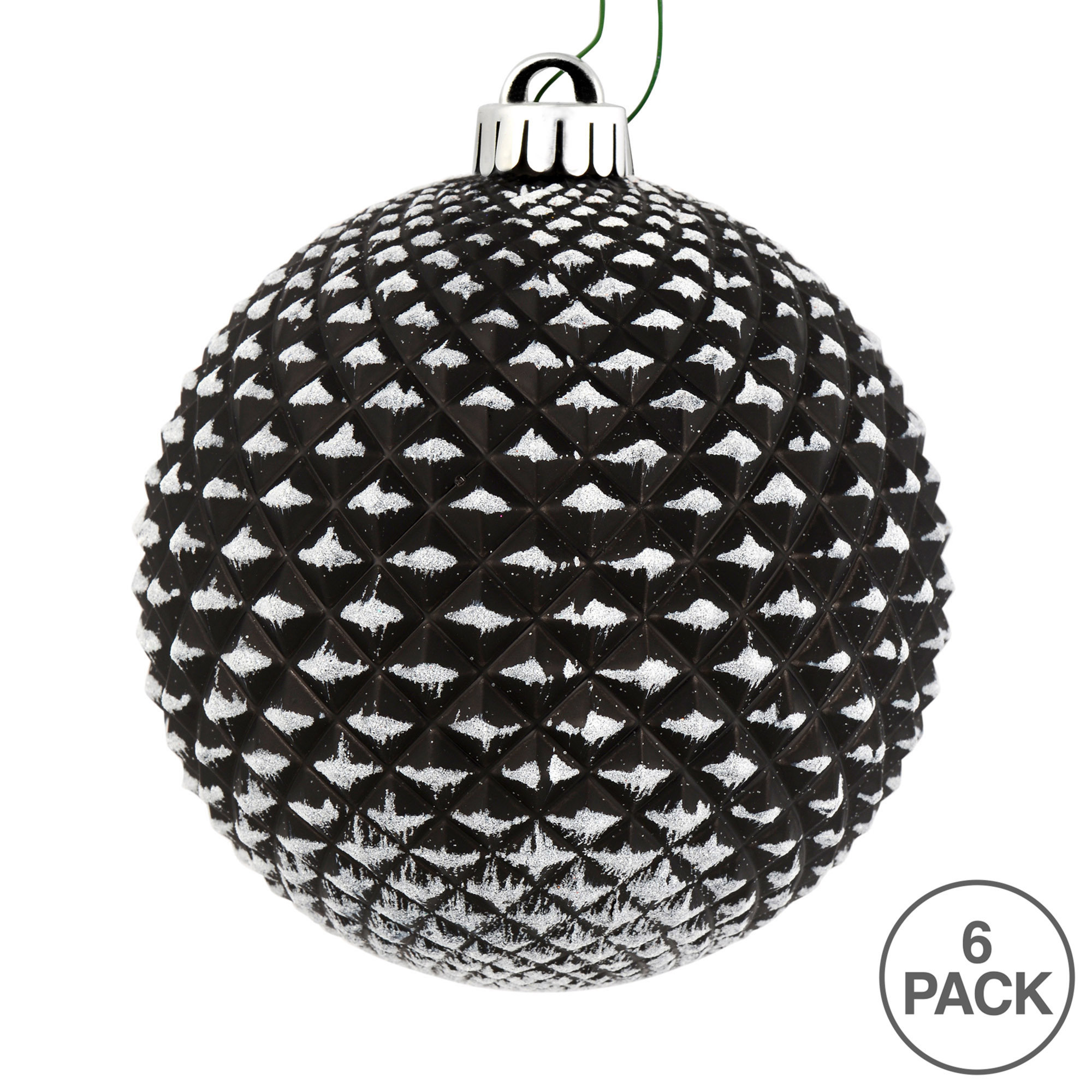 Durian Glitter Ball Ornament, Black
