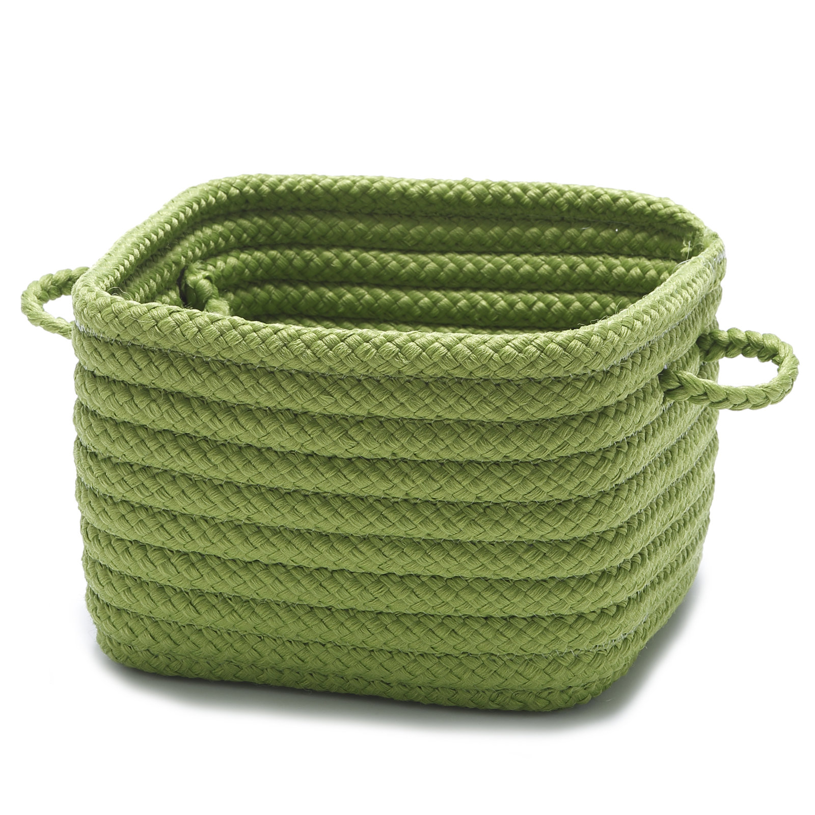 Kline Fabric Decorative Basket 1, Bright Green, 7" H x 10" W x 10" D