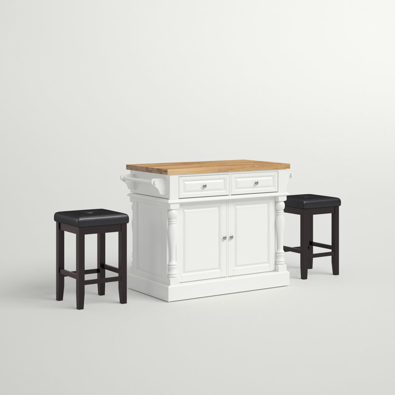 Diamondback Kitchen Island Set, White