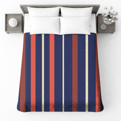 Multicolor Vertical Stripes Quilted Bedspread All Sizes