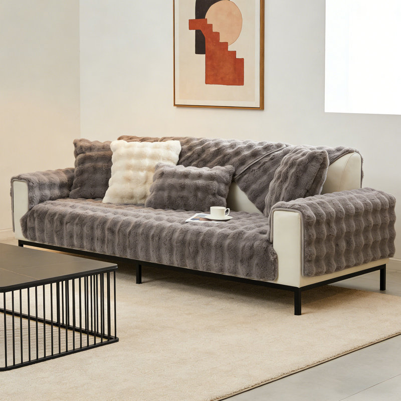 Coussins de canapé pour l'automne et l'hiver Coussins de canapé épais et épais Housse de canapé moelleuse, Gray