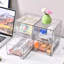 Ensemble de 6 tiroirs organisateurs de maquillage empilables en acrylique transparent de 4,4 po de hauteur pour poignée de bureau de meuble-lavabo sous-comptoir