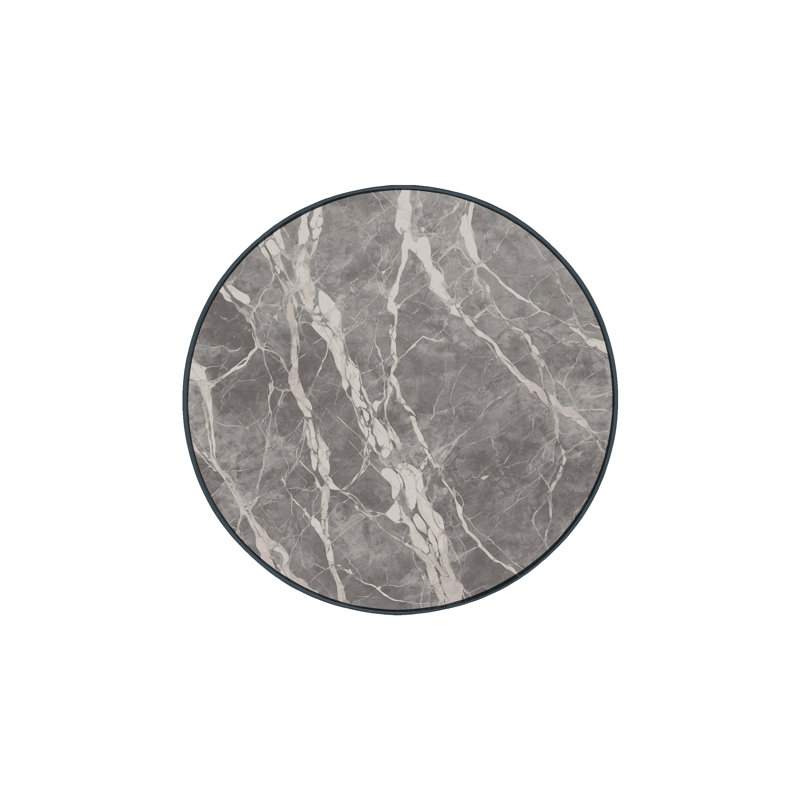 Machine Washable Black Area Rug, Round 7'