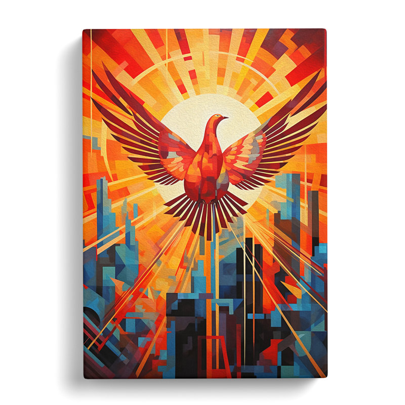 Phoenix Constructivism Art No.3 - Wrapped Canvas, 60cm H x 40cm W x 3cm D