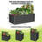 Green Galvanized Raised Garden Bed (Set of 2) - 6x3x1.5 Ft Planter Boxes with Open-Ended Base for Outdoor Plants-1076530649