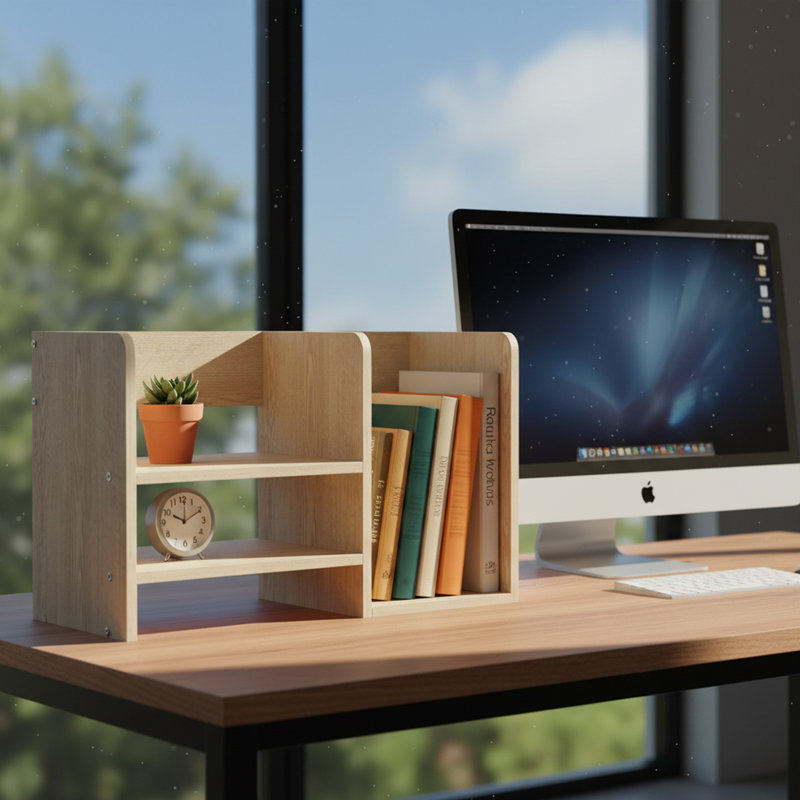 Organisateur de rangement de bureau moderne, Chêne