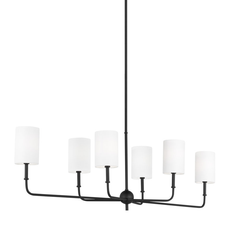 Lustre linéaire à six lumières Rowley, Noir minuit