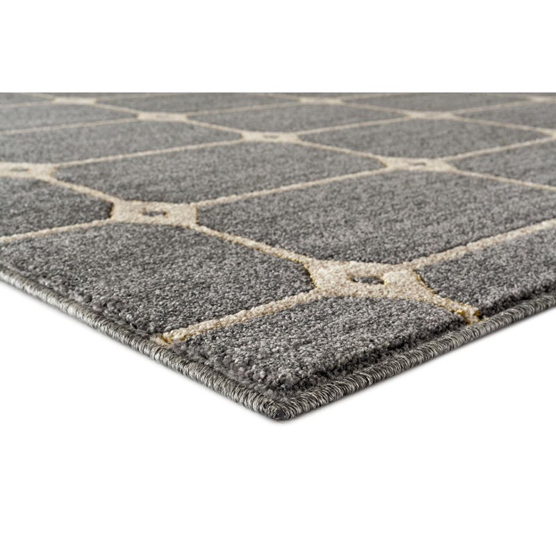 Tapis d'intérieur / extérieur gris Inamae, Rectangle 5 pi 2 po x 7 pi 2 po