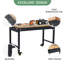 Table de travail à hauteur ajustable 48 po x 24 po, banc de travail robuste en bois d'hévéa pour garage et atelier, poste de travail mobile avec prises de courant et roues, capacité de charge de 2 000 lb, établi en bois franc
