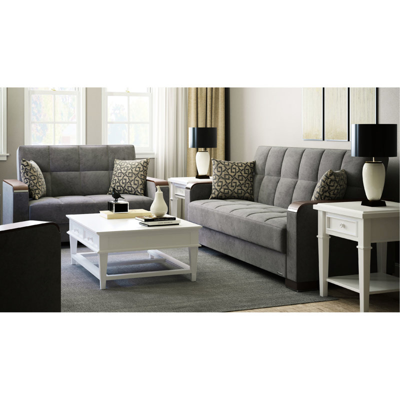 X Collection - Grey Microfiber With Storage Capacity Space Management Solution Upholstered Convertible Space Furniture