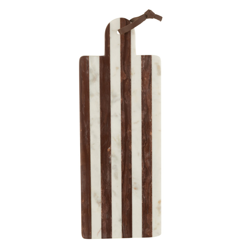 PLANK RECTANGULAR STRIPE MARBLE WHITE/BROWN LARGE