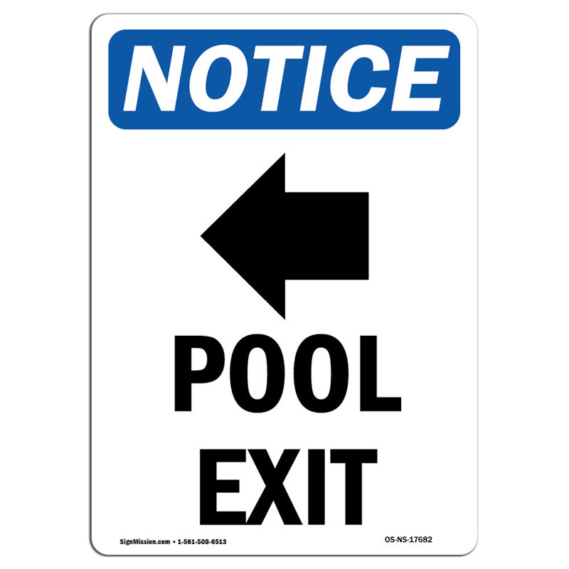 Enseigne de sortie de piscine