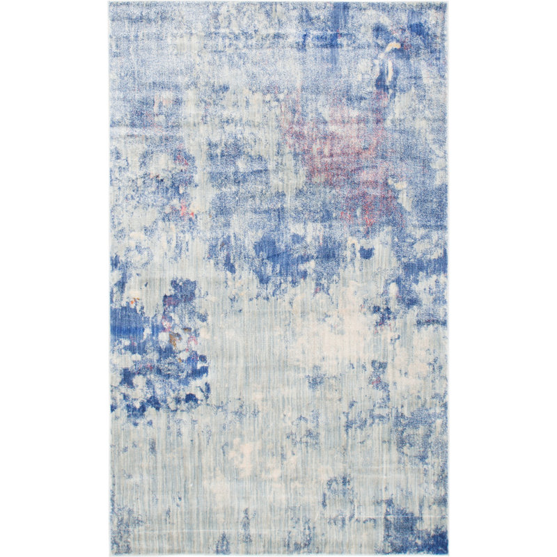 Tapis d'intérieur bleu Frodsham, Rectangle 5 pi 1 po x 8 pi