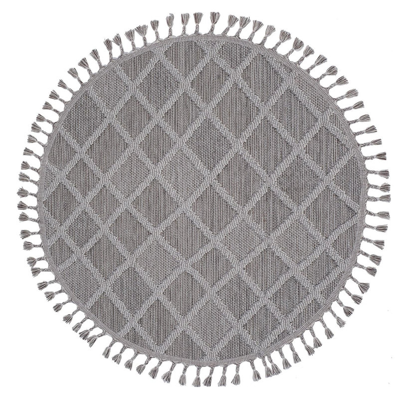 Luxurious Round Area Rug, Grey, 31.5 inches Diameter | 100% Polypropylene, 1500 g/m² | Pile Height: 0.3 inches, Durable Jute Backing | Soft, Stylish, and Easy to Clean for Modern Living Spaces & Bedrooms