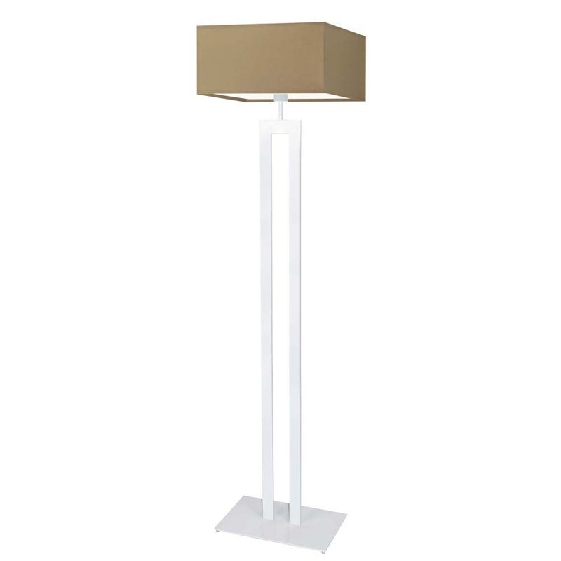 Arsh 161cm Traditional Floor Lamp, White, Beige