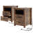 Nightstand with Charging Station,Side Table with 2 Drawers Storage Cabinet for Bedroom, Living Room-827328864-814558977