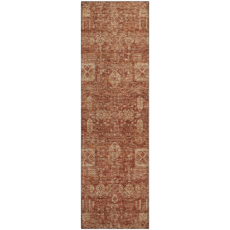 Premium Machine Washable Cerrito Paprika Rug, Runner 2'3" x 7'6"