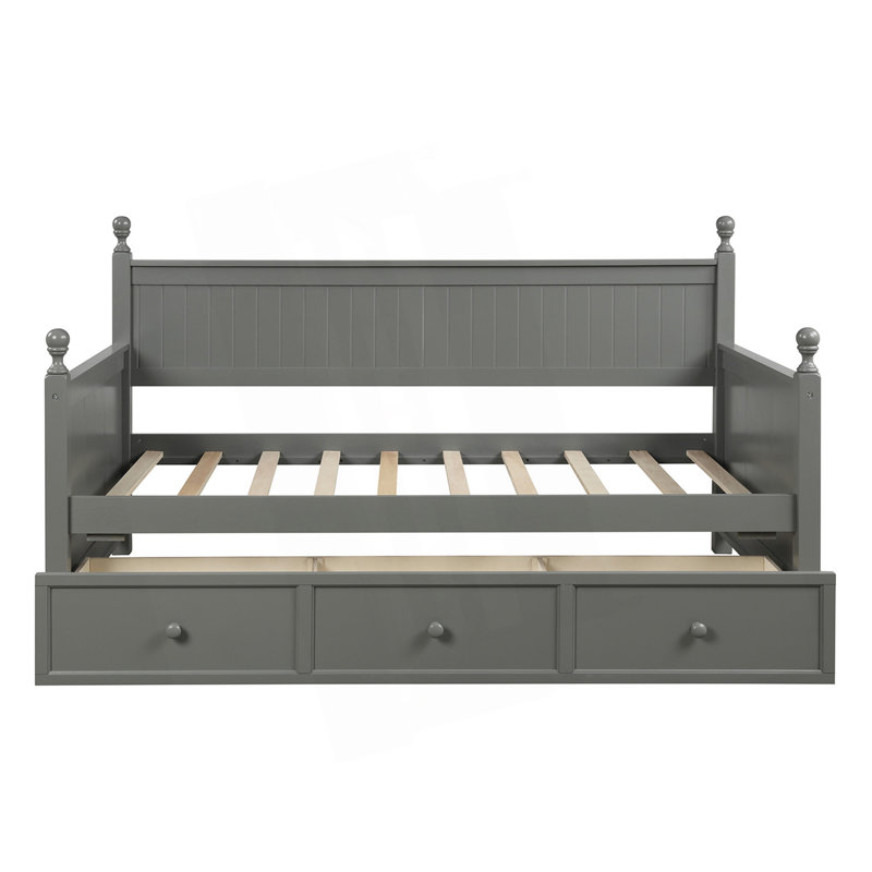 Lit de jour moderne avec trois tiroirs, lit de jour simple, Gris