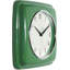 Carré silencieux rétro 9 pouces Mid Century Modern Kitchen Diner Retro horloge murale mouvement à quartz (vert)