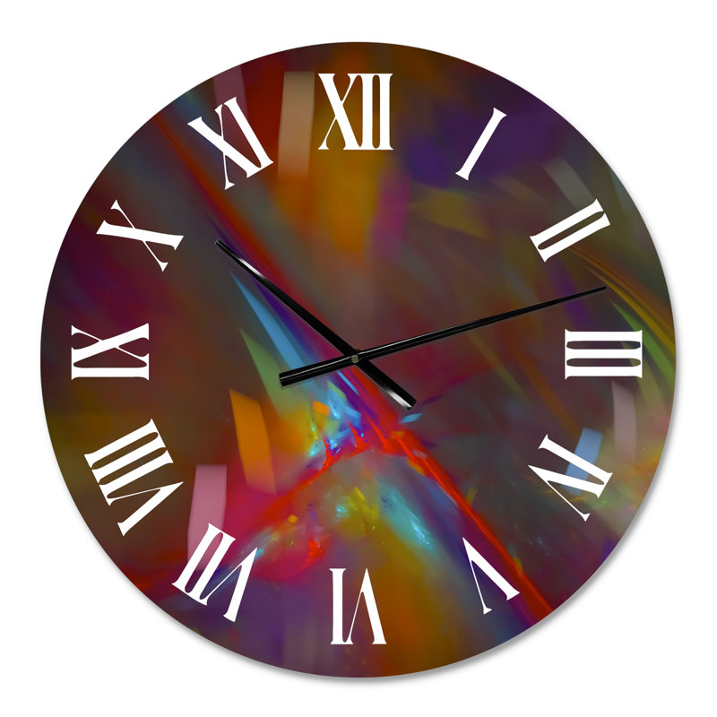 Horloge murale numérique à l'huile abstraite fractale numérique I, Petit