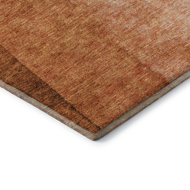 Tapis paprika Cerrito lavable à la machine de qualité supérieure, Rectangle 5 pi x 7 pi 6 po