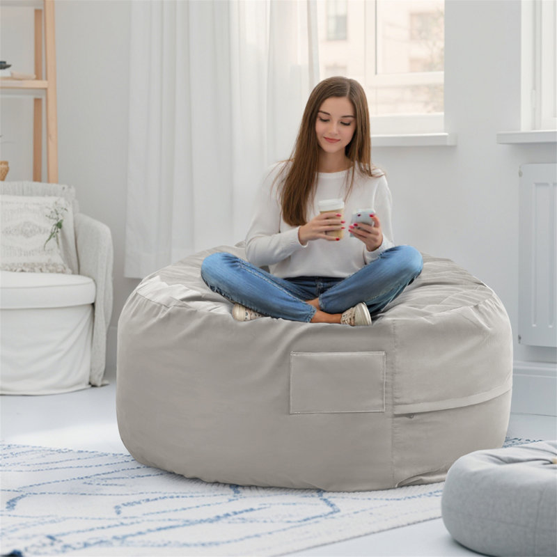 Fauteuil à billes 3 ', H 22 po x l 35,8 po x P 35,8 po, Gris