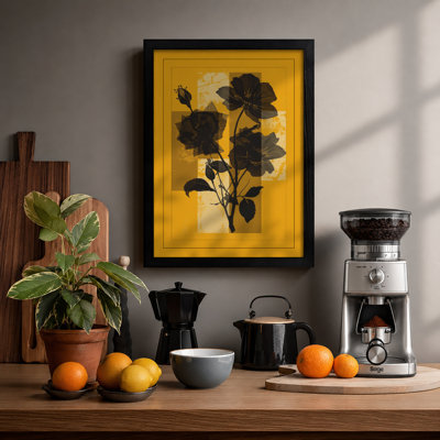 Silhouette Geraniums Botanical - Framed Print